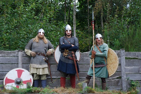 Three warriors on the Wychurst palisade