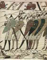 A scene from the Bayeux Tapestry 