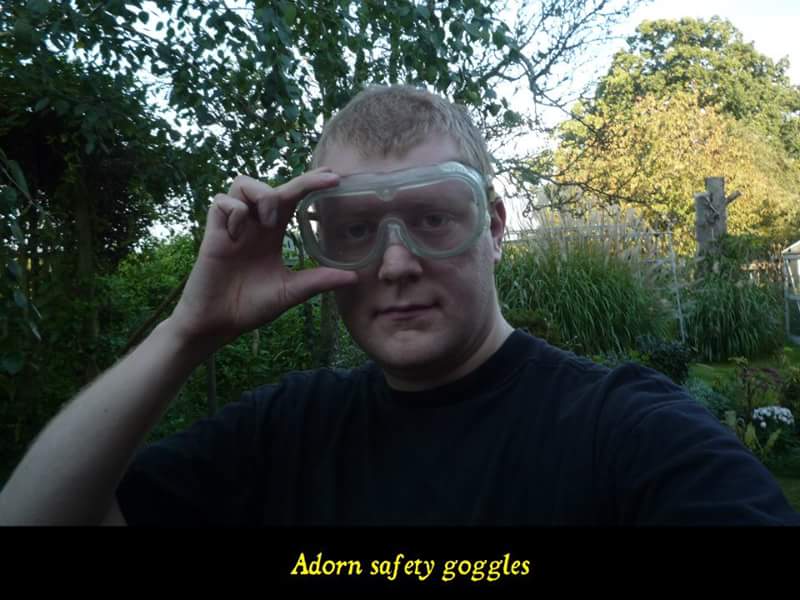Adorn safety goggles