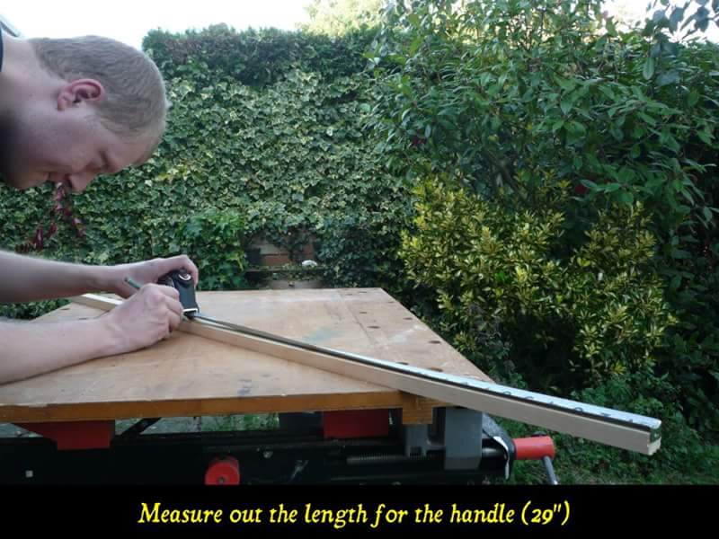 Measure out the length for the handle (29 inches)