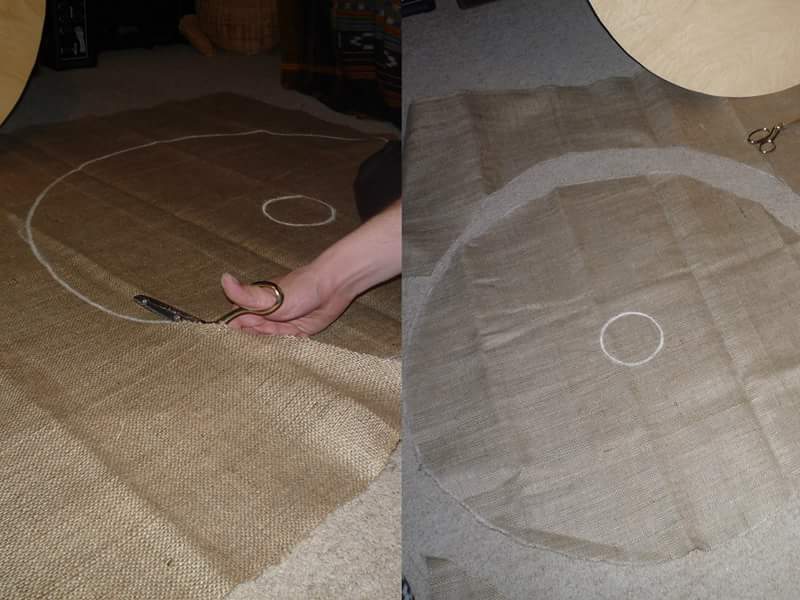 Shield construction image showing cut fabric (no text)