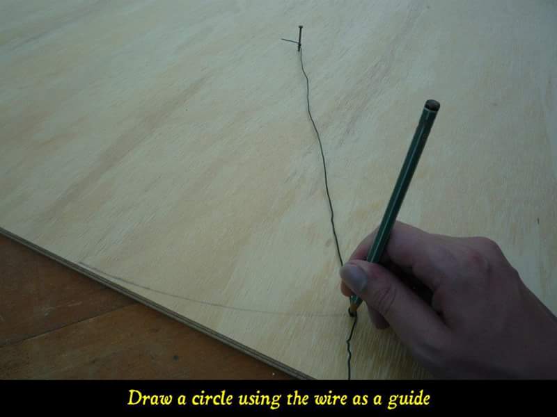 Draw a circle using the wire as a guide