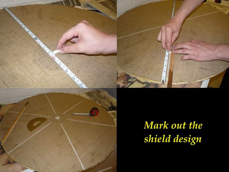 Mark out the shield design