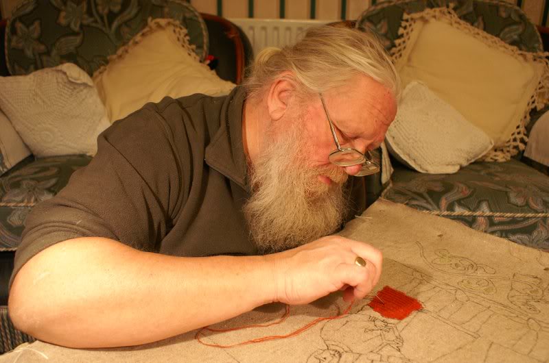 Kim starts work on panel 4  &ndash; &copy;&nbsp;Hazel&nbsp;Siddorn,&nbsp;January&nbsp;2008
