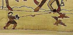 *Slinger scaring birds on the Bayeux Tapestry