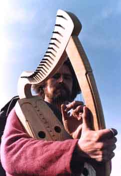 * Thorvald with an Irish style harp