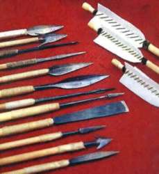 *Reconstructed arrowheads and fletchings