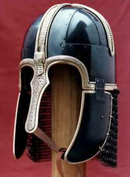 * A mid saxon 7th-8th century Saxon helm. A replica of the York (Coppergate) helmet by Ivor Lawton - Dawn of Time Crafts